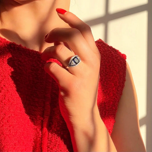 Art Deco Platinum Ceylon Sapphire And Diamond Engagement Ring