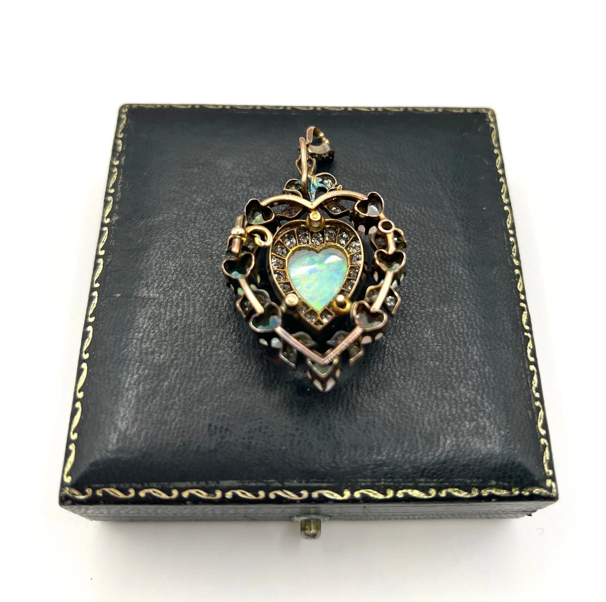 Early Victorian Antique Large Diamond Heart Cluster Pendant, Circa 1870