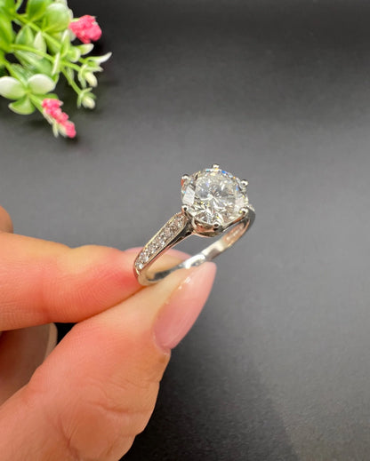 Antique 1.38 Carat Diamond Single Stone Set in New Platinum Mount