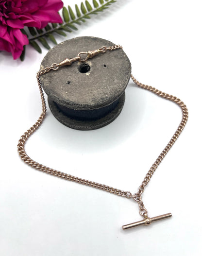 Antique 9 ct Gold Albert Chain: Edwardian Double-Graduated Watch Chain Necklace