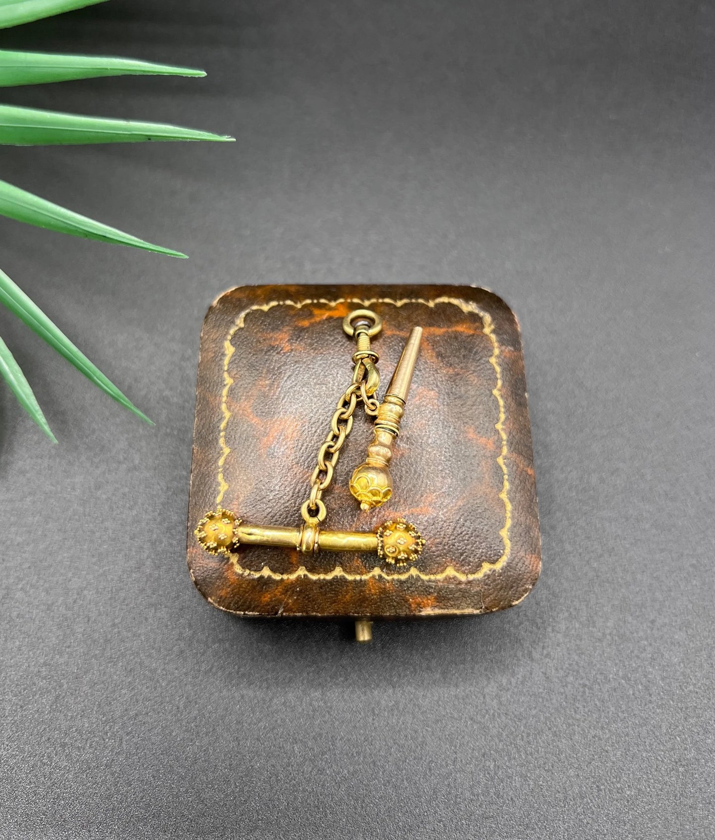 Rare French Antique 18 Carat Gold Pocket Watch Key, T-bar & Swivel Pendant, Circa 1900