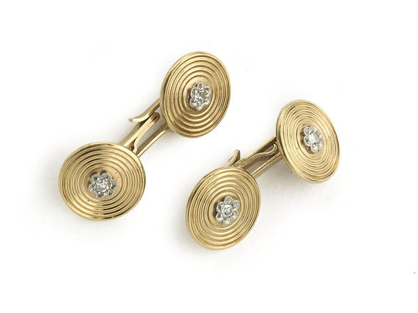 Vintage 1950s Gold and Diamond Cufflinks