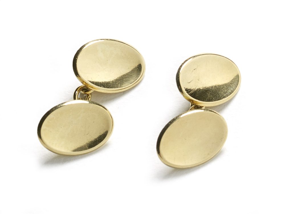 Vintage 18ct Yellow Gold Oval Cufflinks