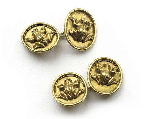Antique Edwardian Gold Frog Cufflinks