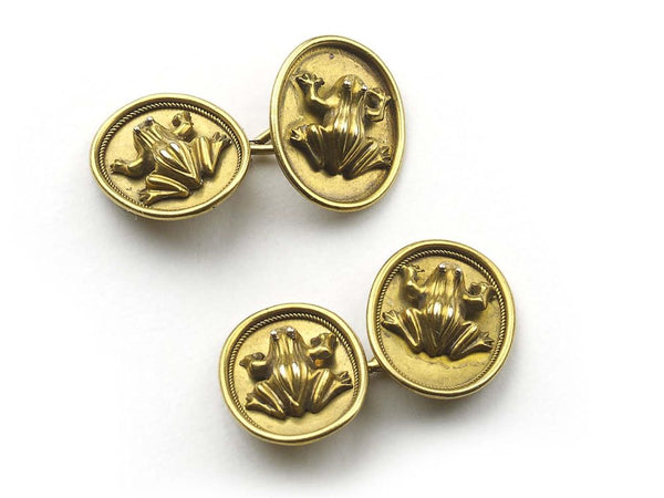 Antique Edwardian Gold Frog Cufflinks