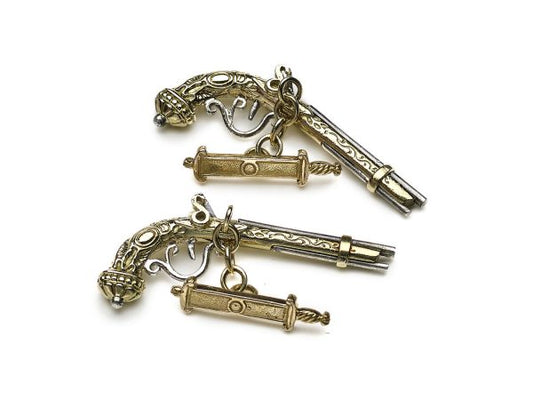 Gold Duelling Pistol Cufflinks