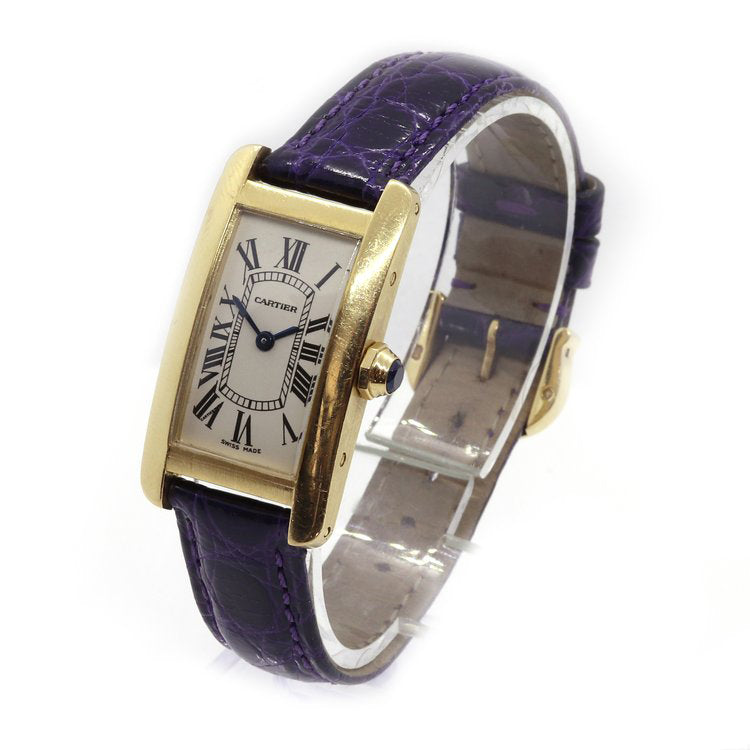 Cartier Tank Americaine 18ct Yellow Gold 19mm Quartz Watch, Ref 2482 Circa 2008