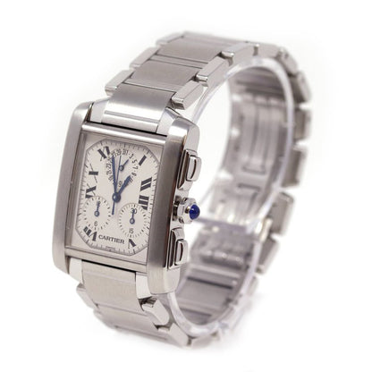 Cartier Tank Francaise Stainless Steel 2303 Chronograph Chronoflex Watch