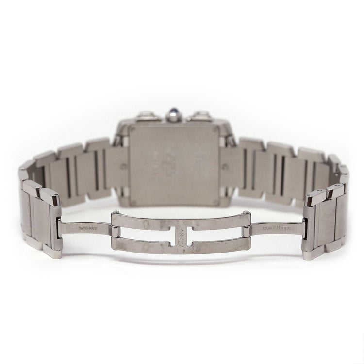 Cartier Tank Francaise Steel 2303 Chronograph Chronoflex, large model