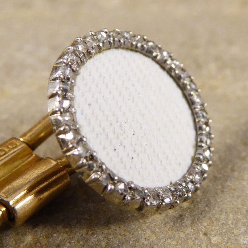Antique Edwardian Diamond & Enamel Cufflinks