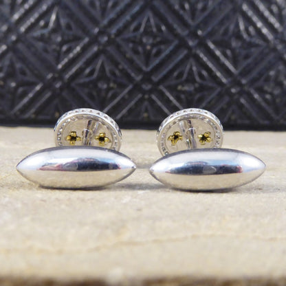 Green Enamel & Diamond Halo Cufflinks