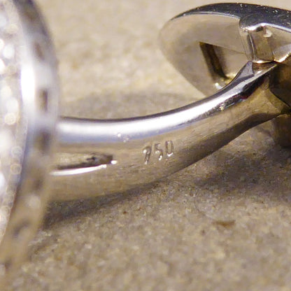 Green Enamel & Diamond Halo Cufflinks