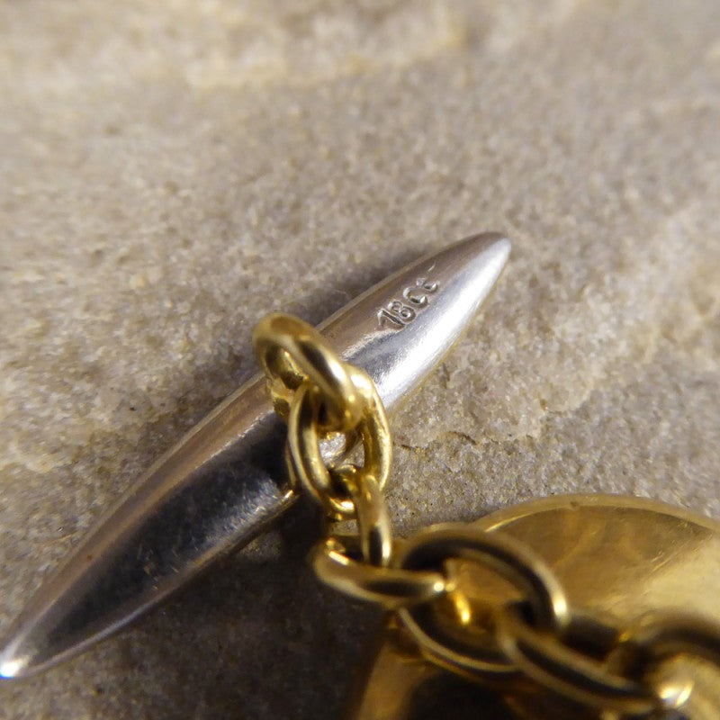 Antique Edwardian Mother of Pearl & Sapphire Cufflinks