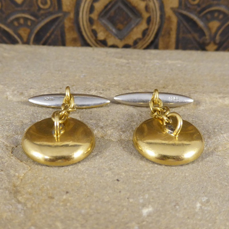 Antique Edwardian Mother of Pearl & Sapphire Cufflinks