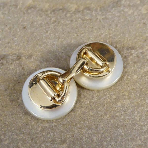 Vintage Diamond Set Mother of Pearl Cufflinks