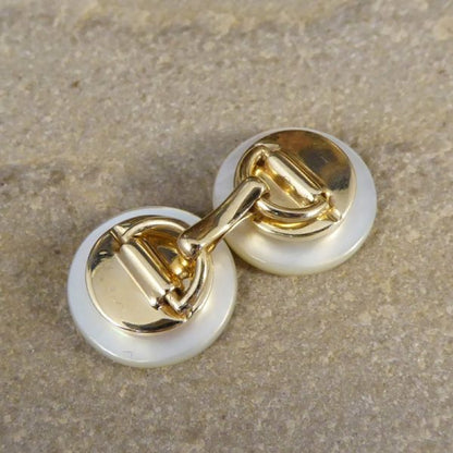 Vintage Diamond Set Mother of Pearl Cufflinks