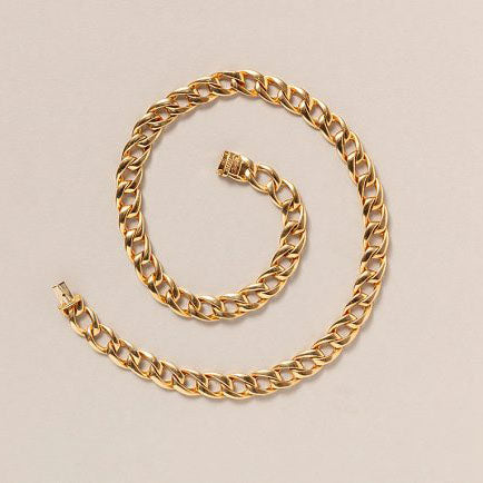 Cartier Bergame 18ct Yellow Gold Curb Link Chain Necklace