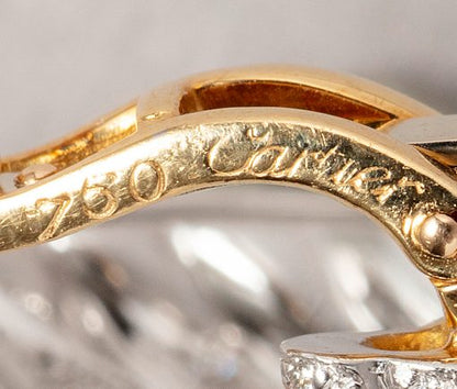 Cartier 2.50ct Diamond Garland Twist Hoop Earrings in 18ct white and yellow gold, Signed and numbered