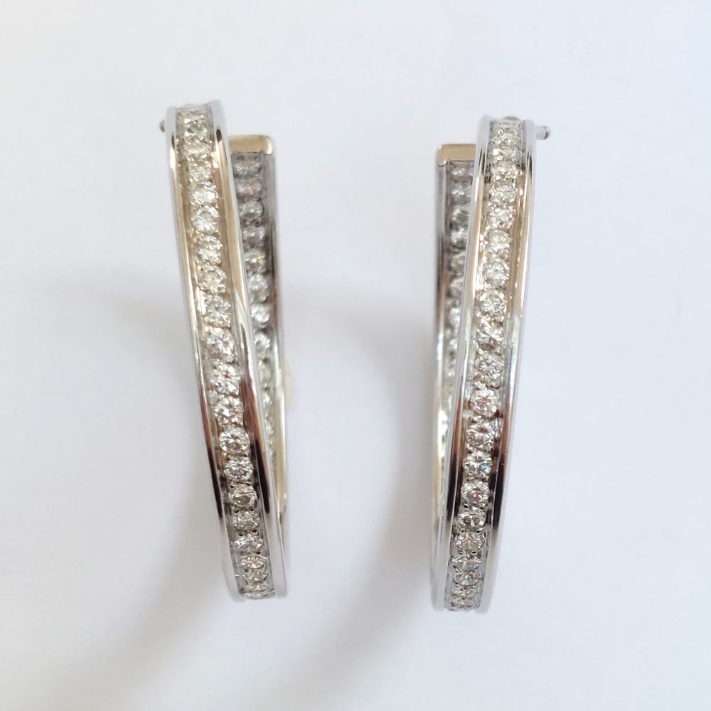 Cartier 3cts Diamond Hoop Earrings
