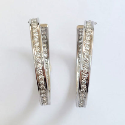 Cartier 3cts Diamond Hoop Earrings