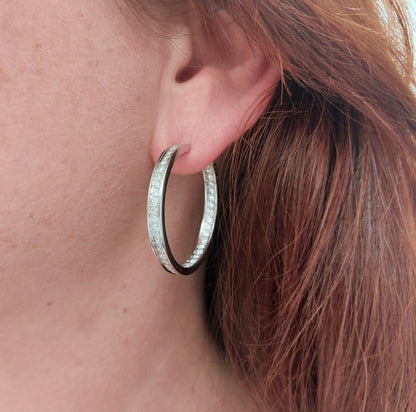 Cartier 3cts Diamond Hoop Earrings