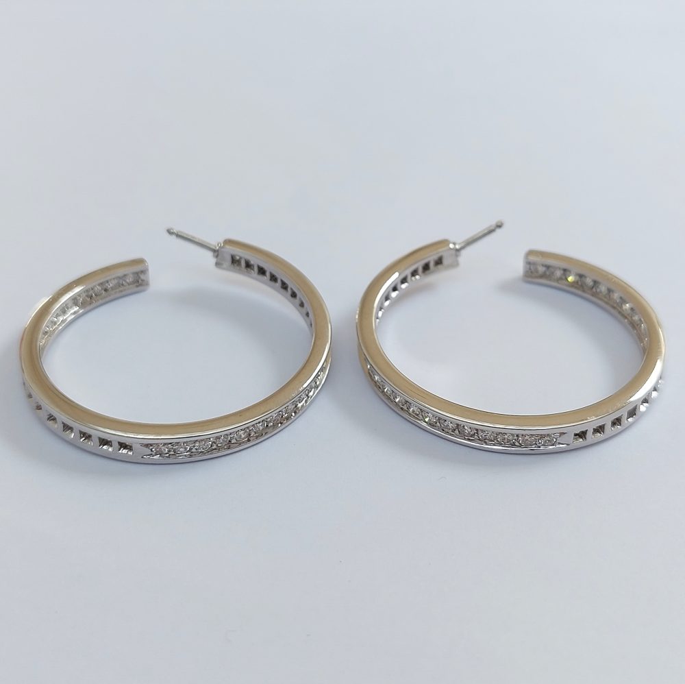 Cartier 3cts Diamond Hoop Earrings