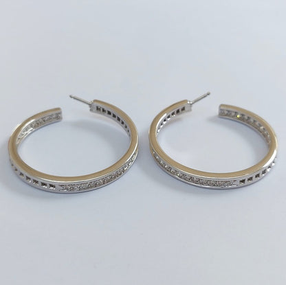 Cartier 3cts Diamond Hoop Earrings