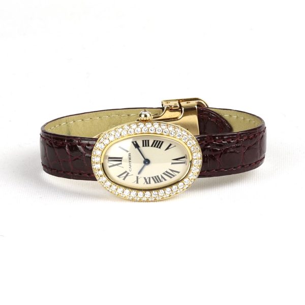 Cartier Baignoire Diamond 18ct Yellow Gold Ladies Watch 22x31mm