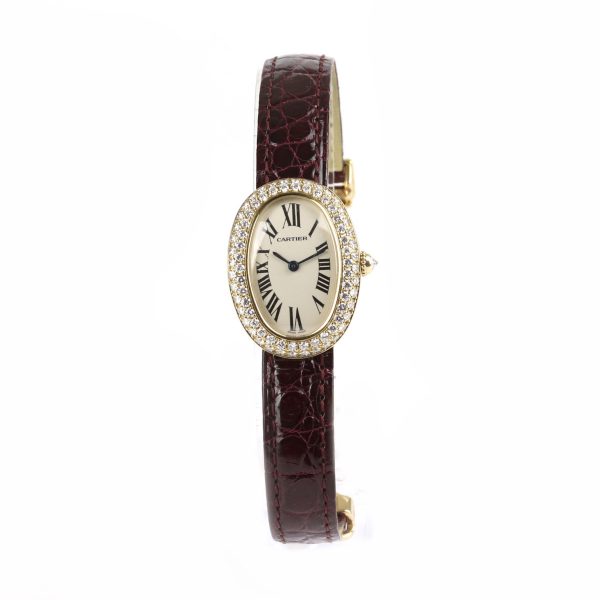 Cartier Baignoire Diamond 18ct Yellow Gold Ladies Watch 22x31mm