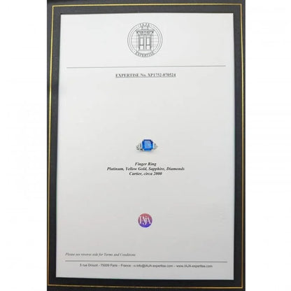 Vintage Cartier 7 Carat Sapphire Burma No Heat and Diamond Ring