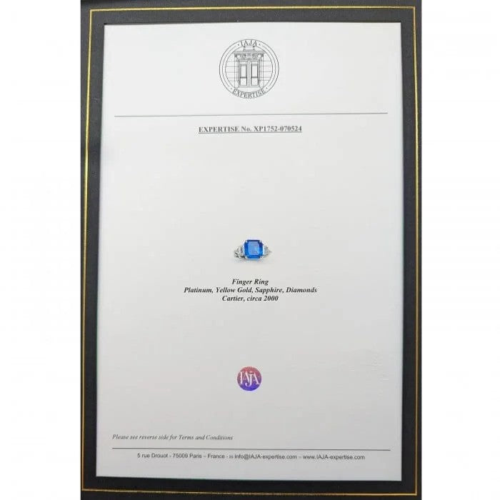 Vintage Cartier 7 Carat Sapphire Burma No Heat and Diamond Ring