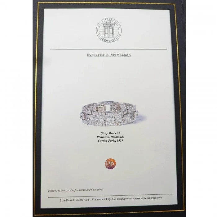 Art Deco Cartier Diamond Bracelet in Platinum, Circa 1930s