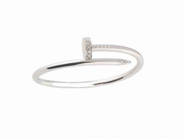 Preowned Cartier Diamond Juste Un Clou Nail Bangle, Size 17