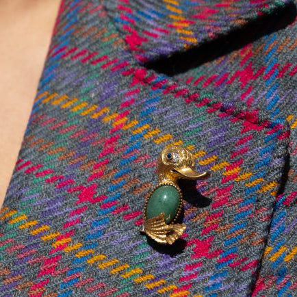 Vintage Cartier Gem Set 18ct Yellow Gold Duck Brooch