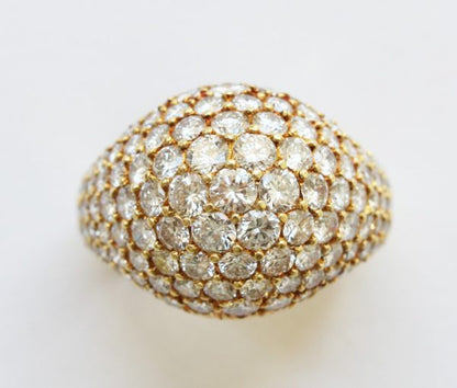 Vintage Cartier Kurt Wayne 3.50ct Diamond Bombe Ring, 18ct yellow gold, Circa 1980, Signed and numbered: Kurt Wayne for Cartier, 45623, 70487 41323.