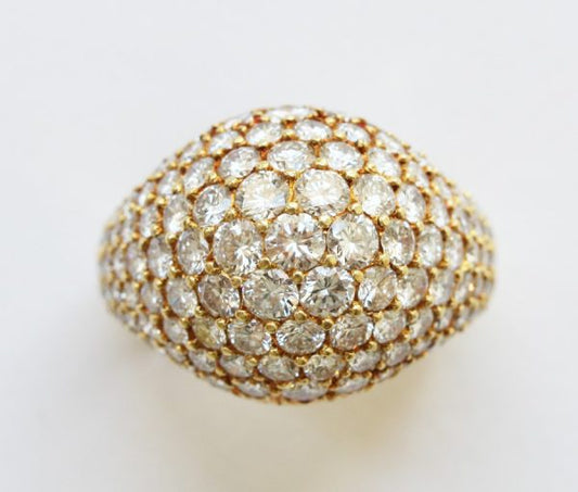 Vintage Cartier Kurt Wayne 3.50ct Diamond Bombe Ring, 18ct yellow gold, Circa 1980, Signed and numbered: Kurt Wayne for Cartier, 45623, 70487 41323.
