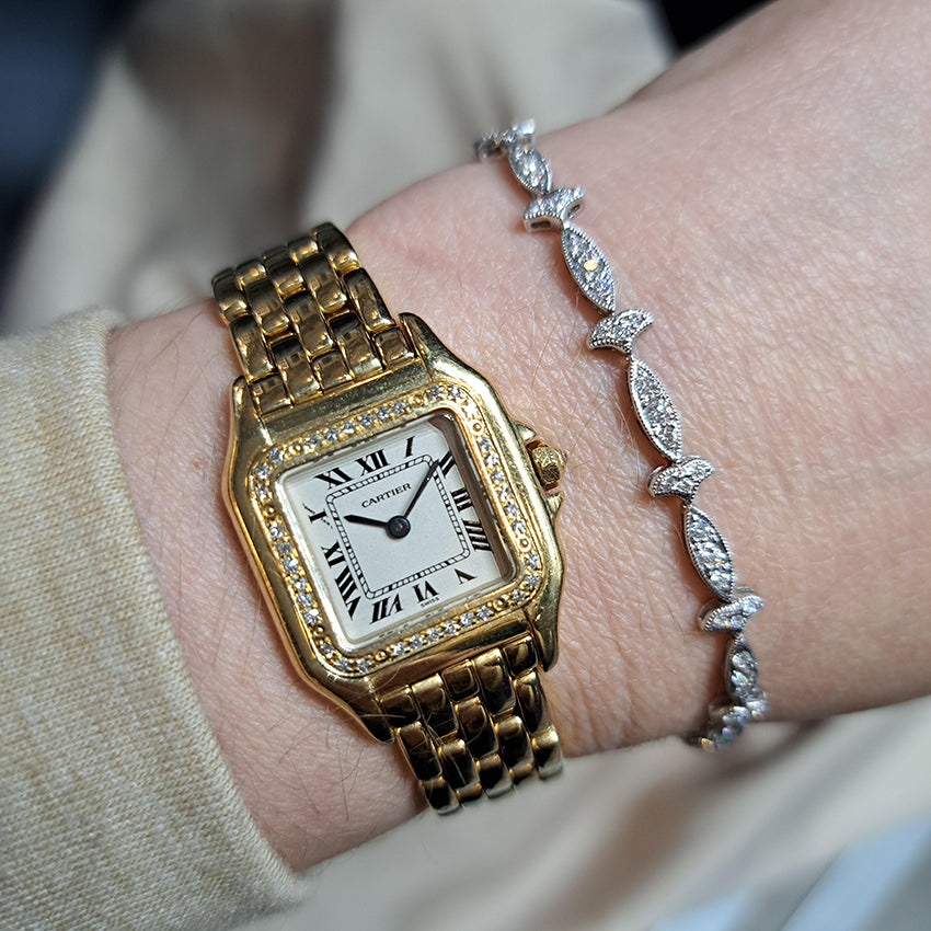 Cartier Panthere 866919 Ladies 18ct Yellow Gold Watch with Factory Diamonds