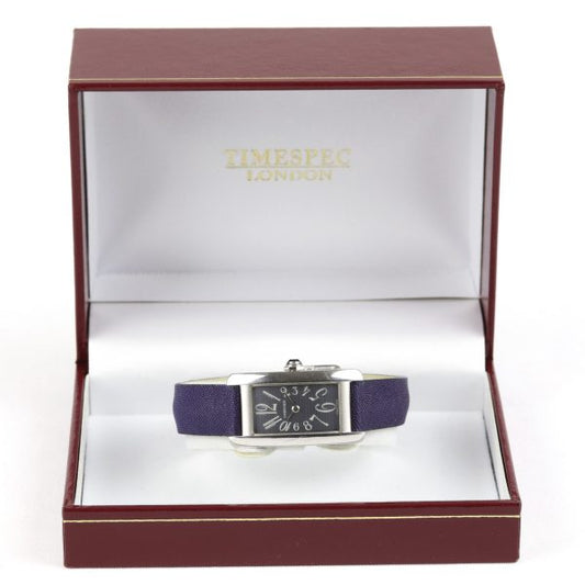 Cartier Tank Americaine 18ct White Gold Ladies Watch 19x35mm