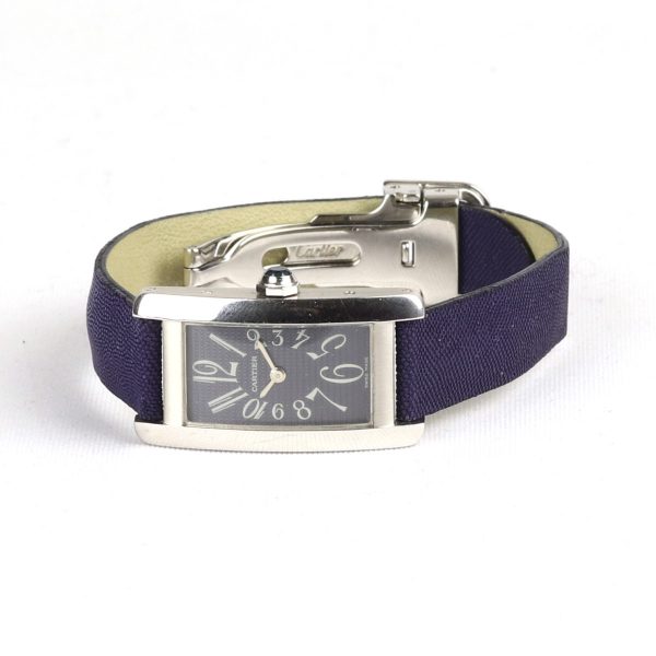 Cartier Tank Americaine 18ct White Gold Ladies Watch 19x35mm