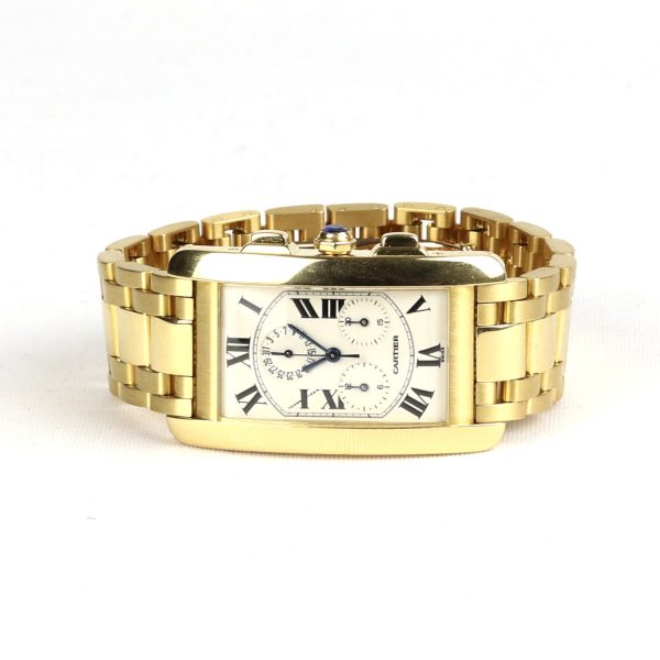 Cartier Tank Americaine Chronograph 18ct Yellow Gold Gents Watch