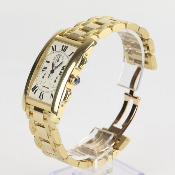 Cartier Tank Americaine Chronograph 18ct Yellow Gold Gents Watch