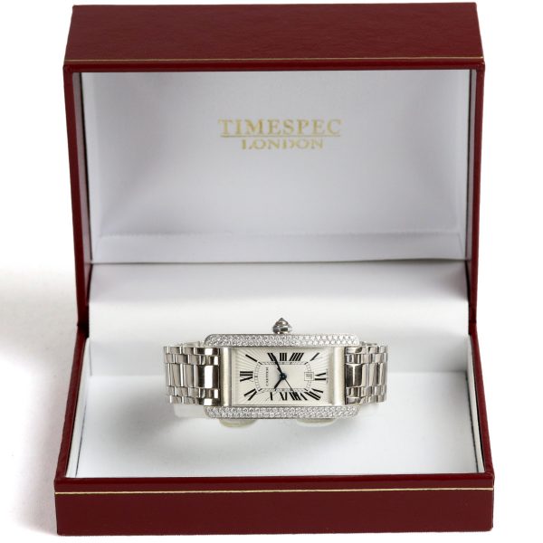 Cartier Tank Americaine Midi Size Diamond Set 18ct White Gold Watch