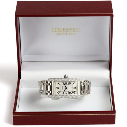 Cartier Tank Americaine Midi Size Diamond Set 18ct White Gold Watch
