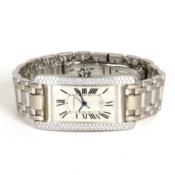 Cartier Tank Americaine Midi Size Diamond Set 18ct White Gold Watch