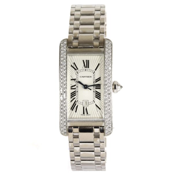 Cartier Tank Americaine Midi Size Diamond Set 18ct White Gold Watch