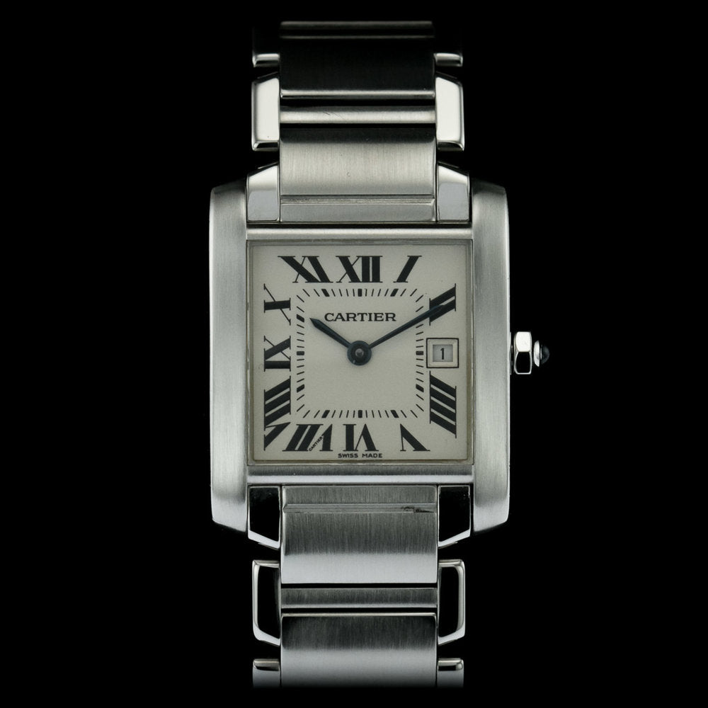 Cartier Tank Francaise Mid Size Stainless Steel W51011Q3 Quartz Watch