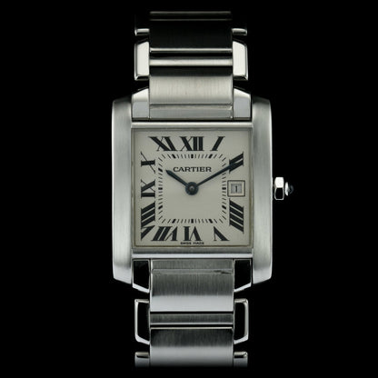 Cartier Tank Francaise Mid Size Stainless Steel W51011Q3 Quartz Watch