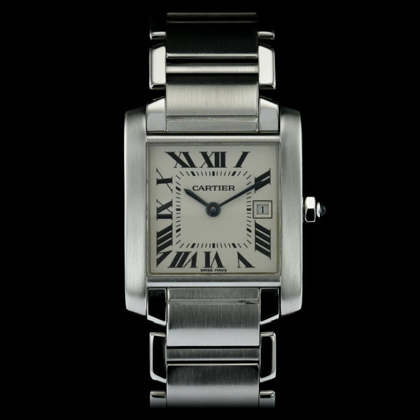 Cartier Tank Francaise Mid Size Stainless Steel W51011Q3 Quartz Watch