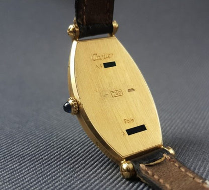 Cartier Tonneau Ladies 18ct Yellow Gold Manual Watch