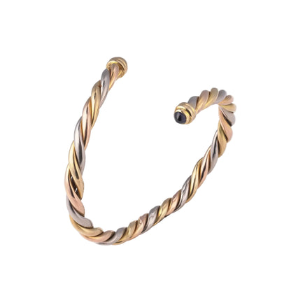 Cartier Trinity 18KT Gold Bangle with Cabochon Sapphires, Circa 1970s